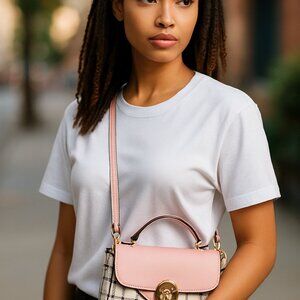 (8)Shoulder bag womens small size‎ color pink black and white